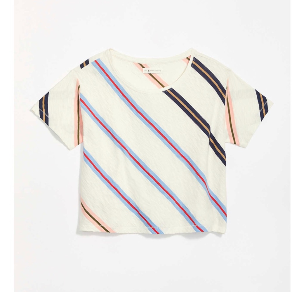 Lou and Grey Striped Slub Jersey Crop Tee